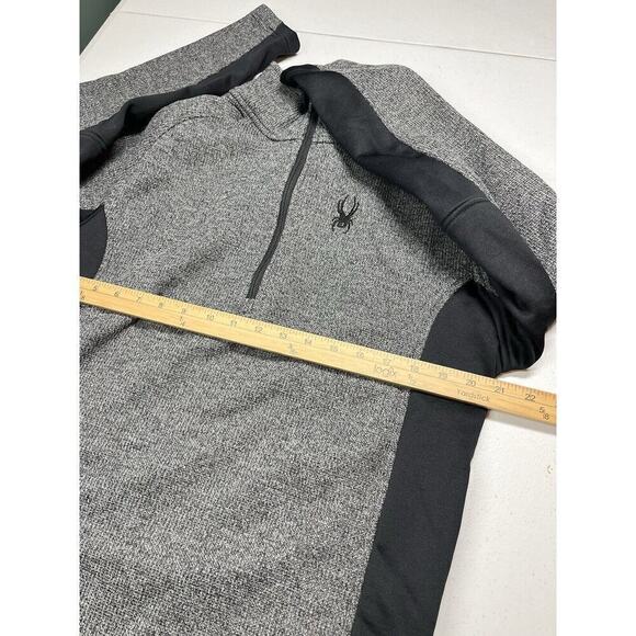 Spyder Mens Gray Pull Over 1/4 Zip Long Sleeve Size L - Picture 3 of 6